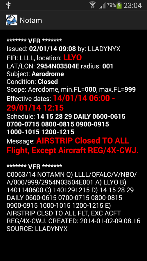 NOTAM reader截图1