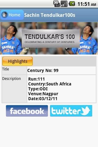 Sachin Tendulkar's 100截图2