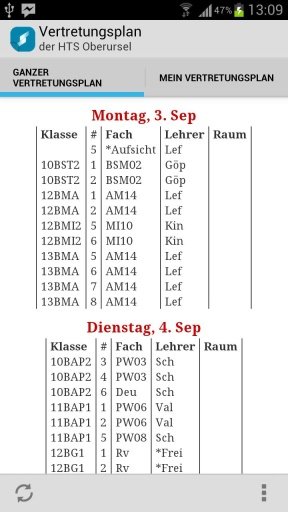 HTS Vertretungsplan截图3