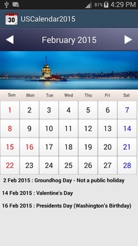 US Calendar 2015截图