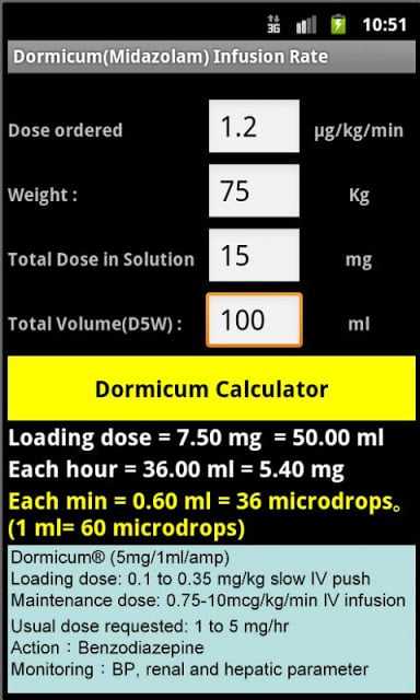 Dormicum Infusion Rate截图1