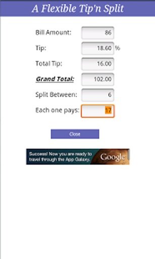 Flexible Tip Split Calculator截图2
