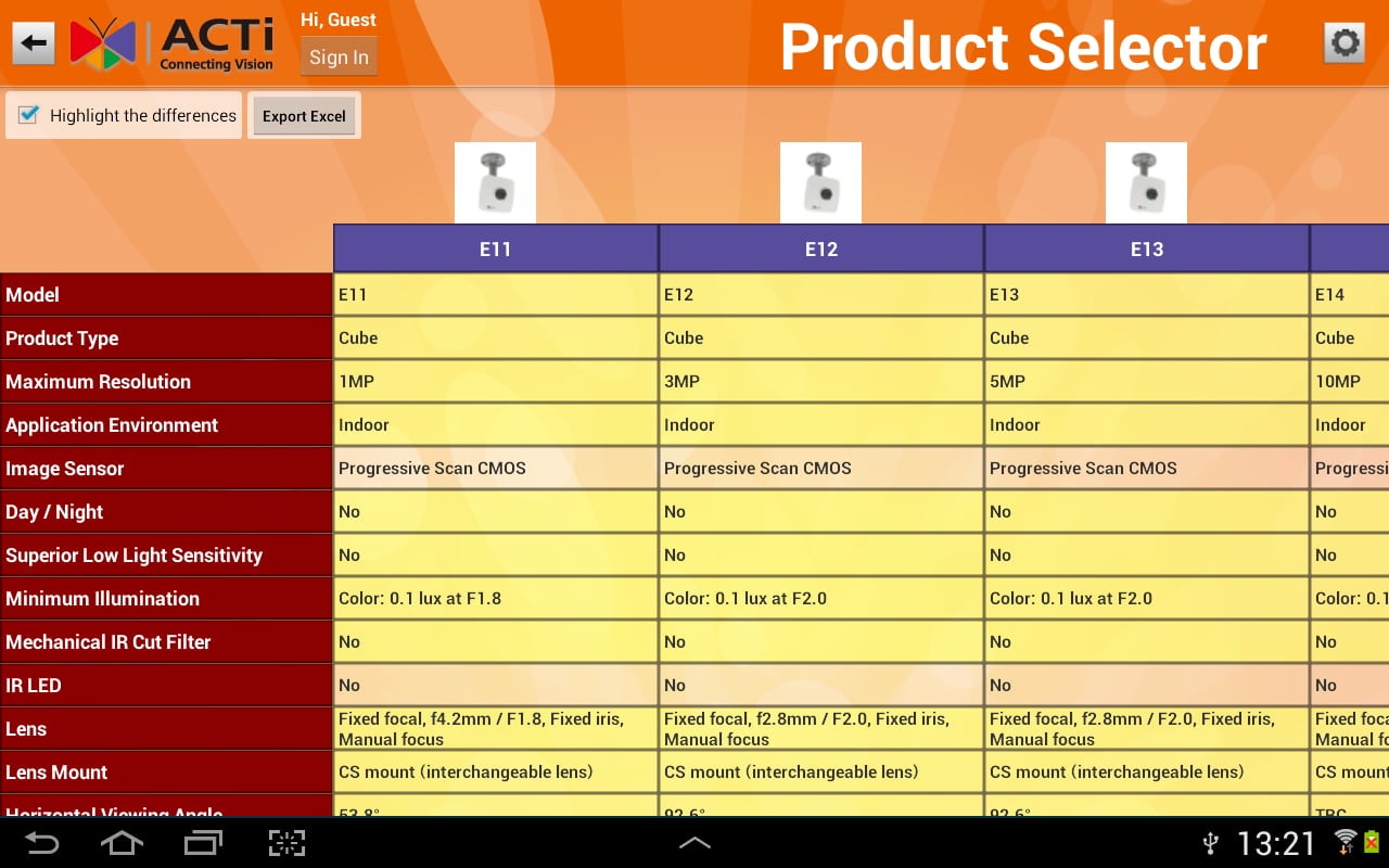 ACTi Product Selector截图3