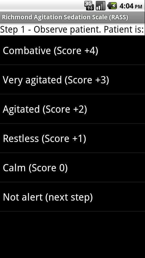 Richmond Sedation Scale ...截图2