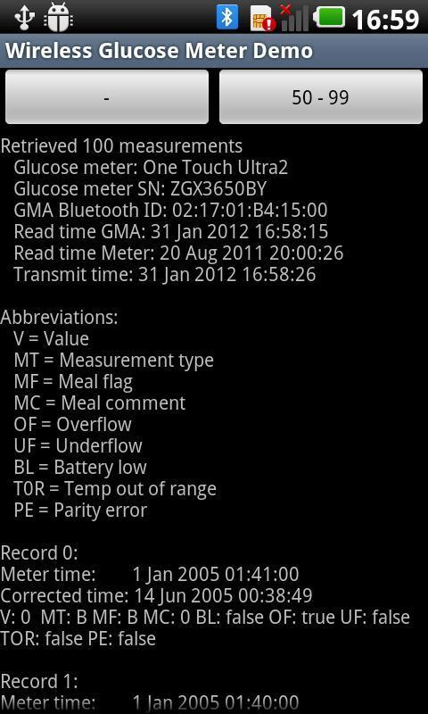 Wireless Glucose Meter Demo截图1