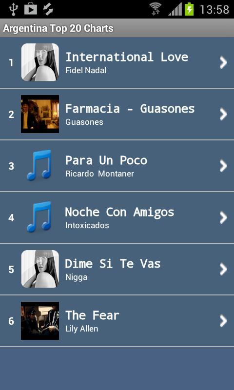 Argentina Top Music Char...截图6