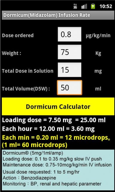 Dormicum Infusion Rate截图2