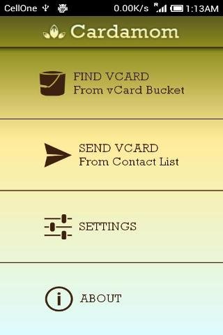 Cardamom : Send vCards via SMS截图1