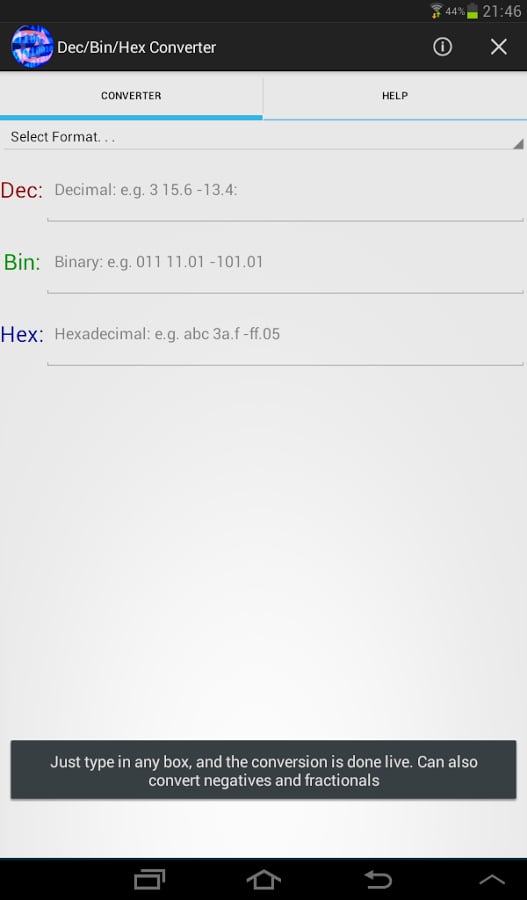 Binary Decimal Hex Conve...截图5