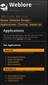 Weblore Reference Application截图