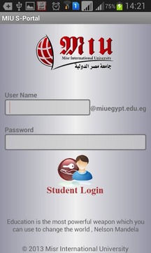 MIU Student Portal截图