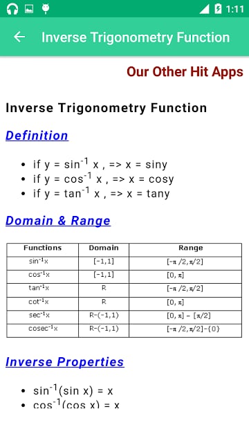 Trigonometry Reference Free截图6