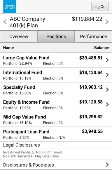 Schwab Workplace Retirement截图2