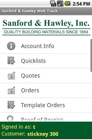 Sanford & Hawley Web Track截图3