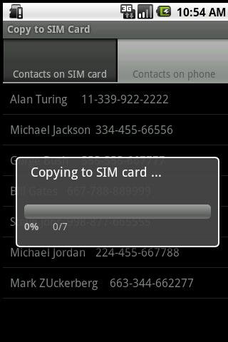 CopyToSIMCard(SIM)卡联系人管理截图1
