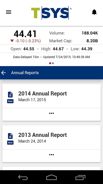 TSYS Investor Relations (IR)截图1