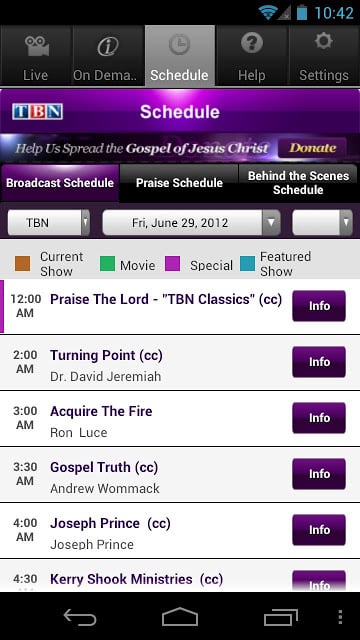 TBN: Watch TV Shows &amp; Live TV截图9