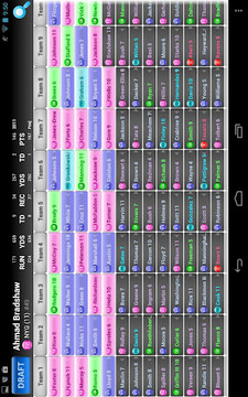 Fantasy Football Draft Grid截图