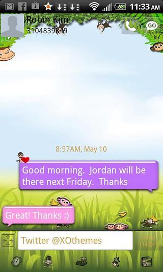 GO SMS PRO CUTE MONKEY THEME截图1