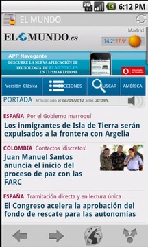 在西班牙的报纸和杂志截图