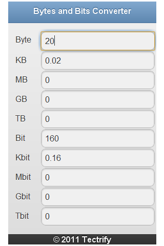 Bytes and Bits Converter截图2