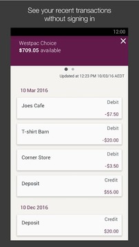 Westpac Mobile Banking截图