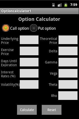 Option Calculator截图2