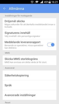 GO 短信瑞典语截图