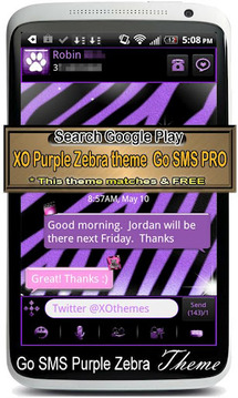 Rainbow Zebra Theme GO SMS PRO截图