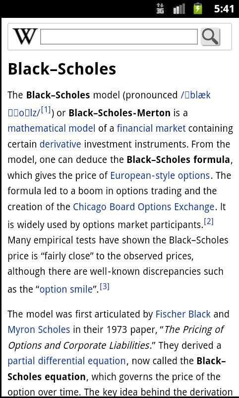 Black–Scholes Calc截图4