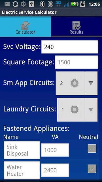 Electric Service Calculator截图2