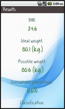 Calculate ideal weight (BMI)截图