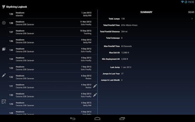 Skydiving Logbook截图3