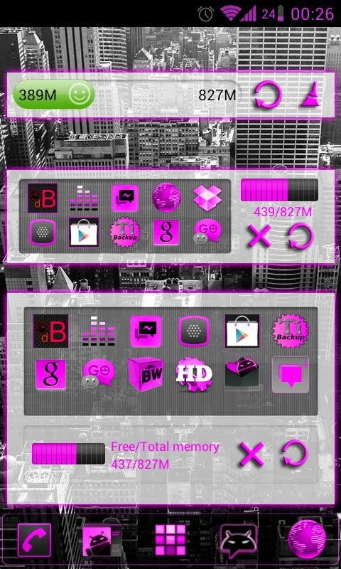 GOWidget Pink ICS Light Free截图4