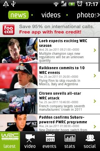 The Official WRC App 2011截图1