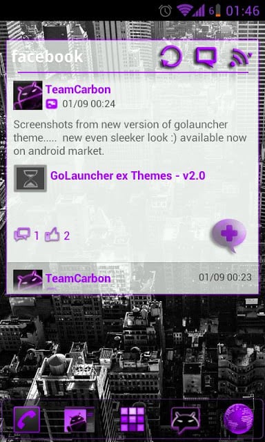 GOWidget Purple ICS Light Free截图4