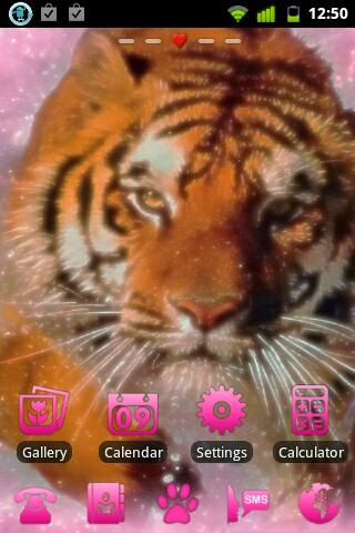 Pink Tiger Theme GO Launcher截图2
