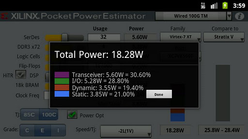 Xilinx Pocket Power Estimator截图3