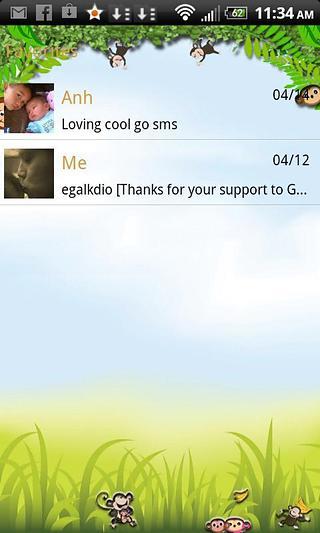 GO SMS PRO CUTE MONKEY THEME截图2