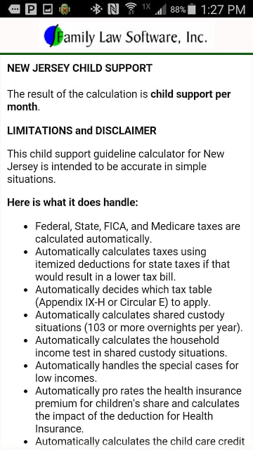 NJ Child Support Calculator截图1