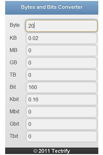 Bytes and Bits Converter截图3