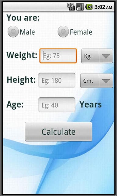 Calculate ideal weight (BMI)截图2