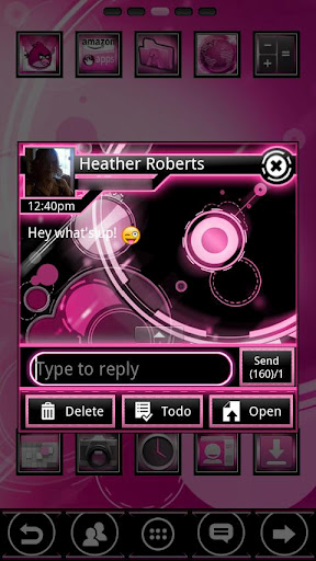 Pink ICS Bubblegum GO SMS截图1