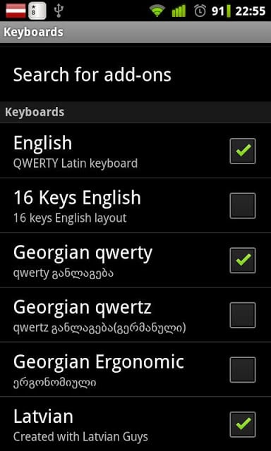 Latvian for AnySoftKeyboard截图2