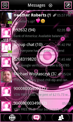 Pink ICS Bubblegum GO SMS截图8