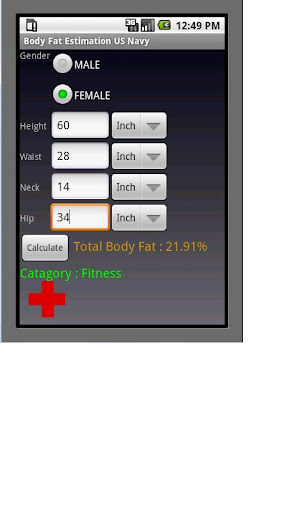 Body Fat Calculator - US NAVY截图2