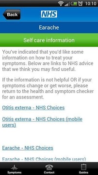 NHS Health and Symptom checker截图