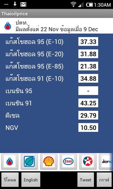 ราคาน้ำมัน - ThaiOilPrice截图5