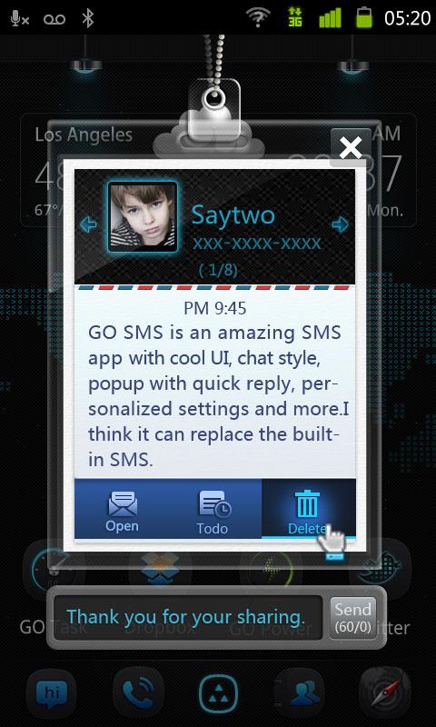 GO SMS Pro IDCard Popup Theme截图4