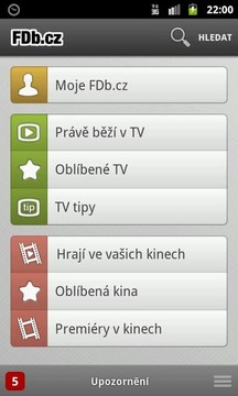 FDb.cz + Program kin a TV截图